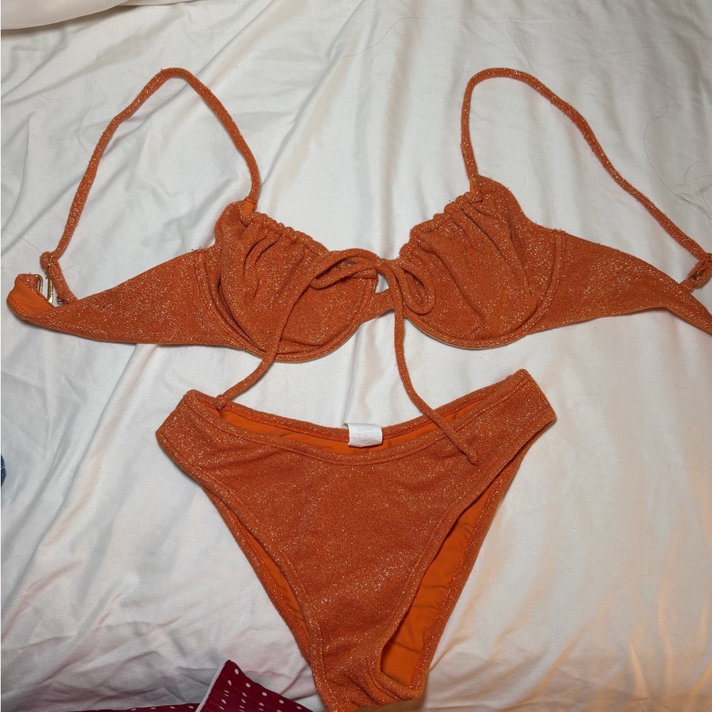 Montce glitter Orange Bikini Set
